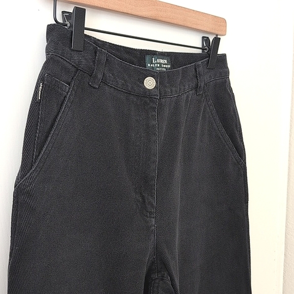 Lauren Ralph Lauren Womens 8P Wide Leg Jeans Black Cotton Baggy Slouchy Preppy - Picture 4 of 7